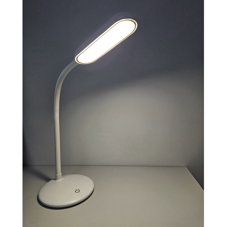 LED Stmívatelná dotyková flexibilní stolní lampa LED/6W/5V USB 1200 mAh bílá