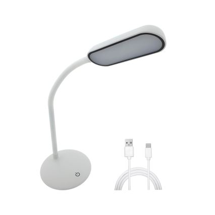 LED Stmívatelná dotyková flexibilní stolní lampa LED/6W/5V USB 1200 mAh bílá