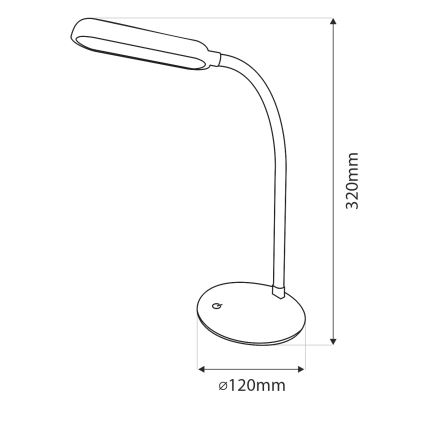 LED Stmívatelná dotyková flexibilní stolní lampa LED/6W/5V USB 1200 mAh bílá