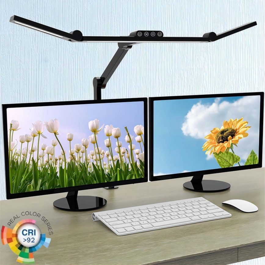 LED Stmívatelná dotyková flexibilní stolní lampa POINTIQ LED/24W/230V 3000-6500K CRI 92 černá