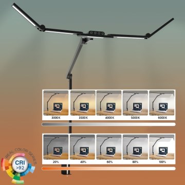 LED Stmívatelná dotyková flexibilní stolní lampa POINTIQ LED/24W/230V 3000-6500K CRI 92 černá