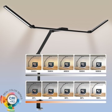 LED Stmívatelná dotyková flexibilní stolní lampa POINTIQ LED/36W/230V 3000-6500K CRI 92 černá