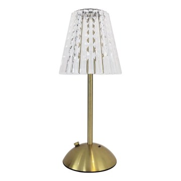 LED Stmívatelná dotyková nabíjecí stolní lampa ELBA LED/1,6W/800 mAh 3000/4000/6000K zlatá/čirá