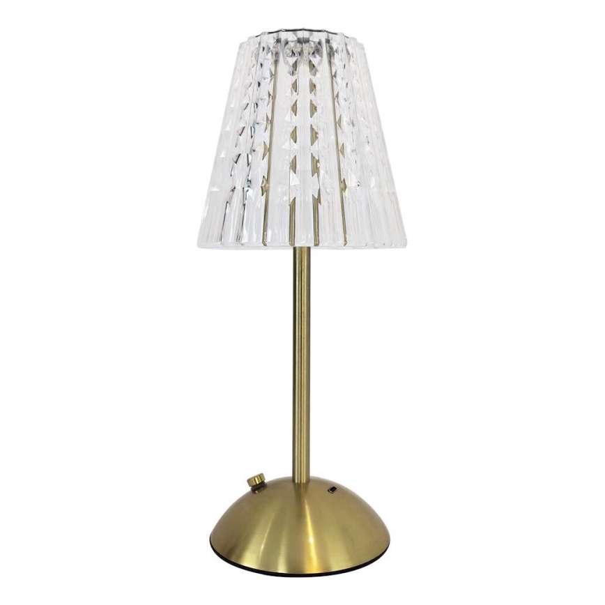 LED Stmívatelná dotyková nabíjecí stolní lampa ELBA LED/1,6W/800 mAh 3000/4000/6000K zlatá/čirá