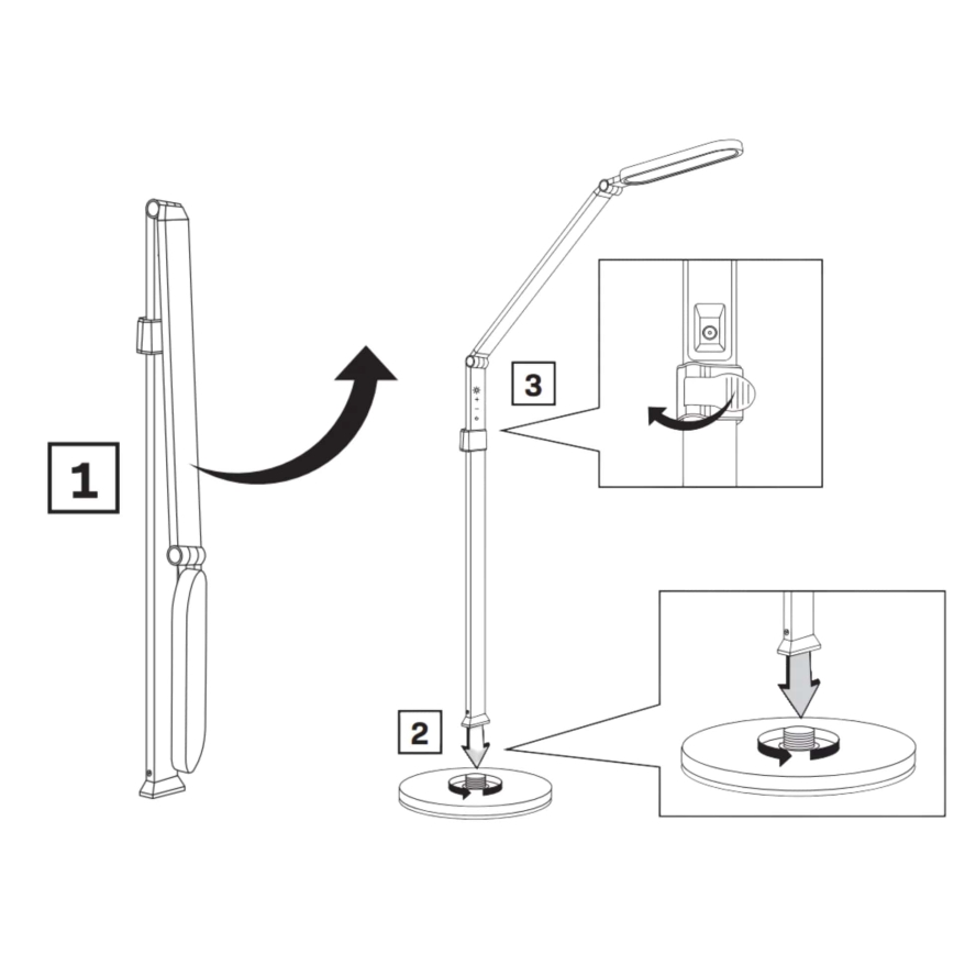 LED Stmívatelná dotyková stojací lampa FERRARA LED/13W/230V 3000/4000/6000K bílá