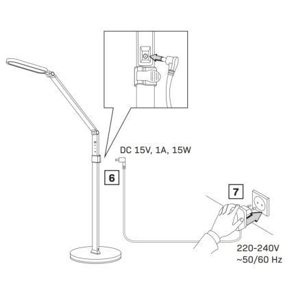 LED Stmívatelná dotyková stojací lampa FERRARA LED/13W/230V 3000/4000/6000K bílá