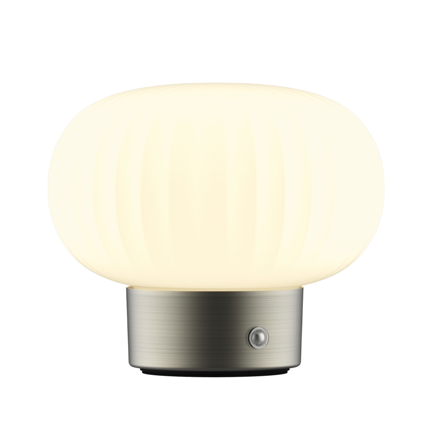 LED Stmívatelná dotyková stolní lampa LATTE LED/1,8W/5V USB 2000 mAh matný chrom/bílá