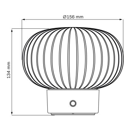 LED Stmívatelná dotyková stolní lampa LATTE LED/1,8W/5V USB 2000 mAh matný chrom/bílá