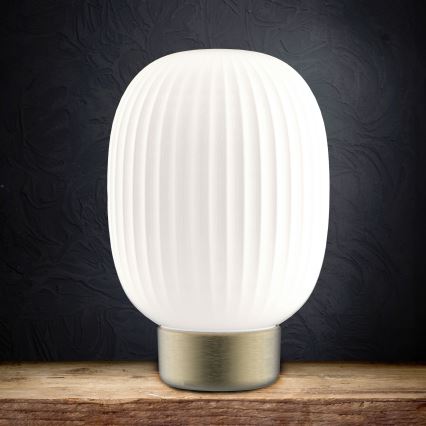 LED Stmívatelná dotyková stolní lampa LATTE LED/1,8W/5V USB 2000 mAh zlatá/bílá
