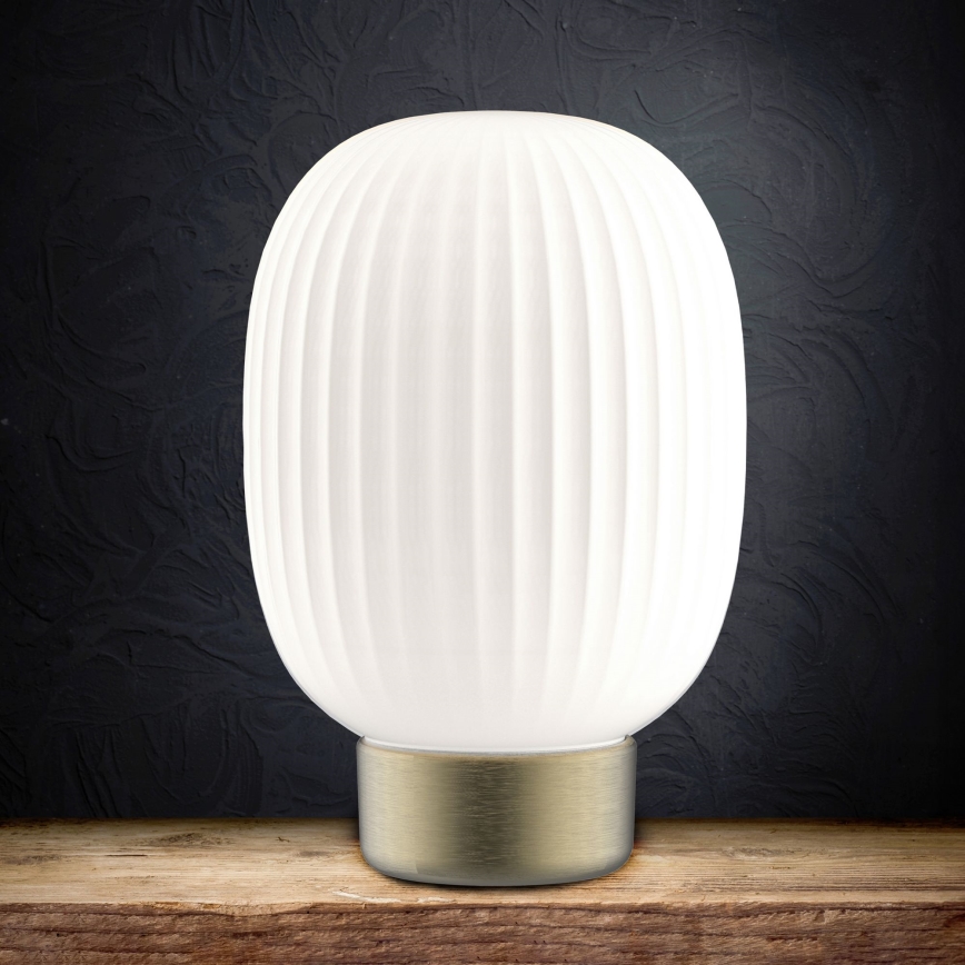 LED Stmívatelná dotyková stolní lampa LATTE LED/1,8W/5V USB 2000 mAh zlatá/bílá