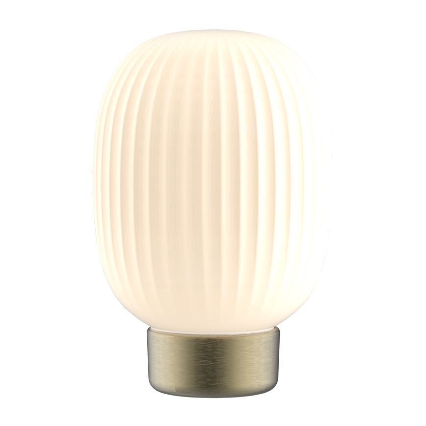 LED Stmívatelná dotyková stolní lampa LATTE LED/1,8W/5V USB 2000 mAh zlatá/bílá
