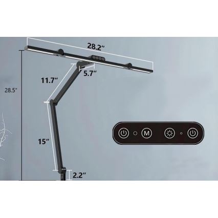 LED Stmívatelná dotyková flexibilní stolní lampa LED/24W/230V 3000-6500K CRI 92 černá