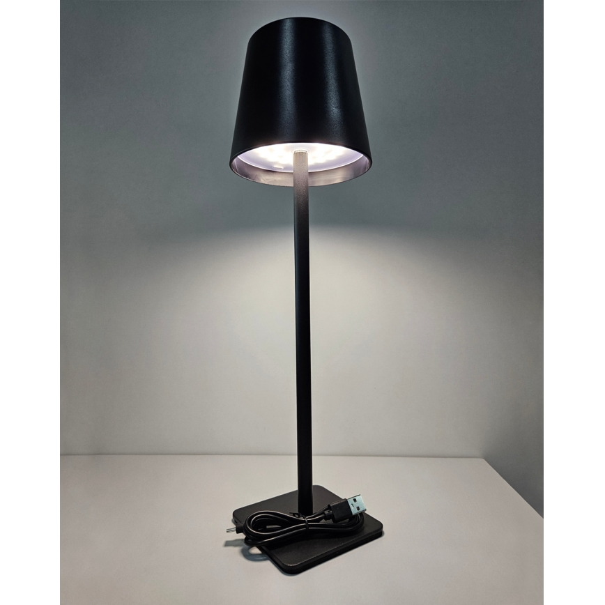 LED Stmívatelná dotyková stolní lampa LED/5W/5V USB 1200 mAh černá