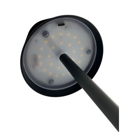 LED Stmívatelná dotyková stolní lampa LED/5W/5V USB 1200 mAh černá