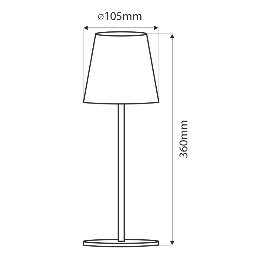 LED Stmívatelná dotyková stolní lampa LED/5W/5V USB 1200 mAh černá