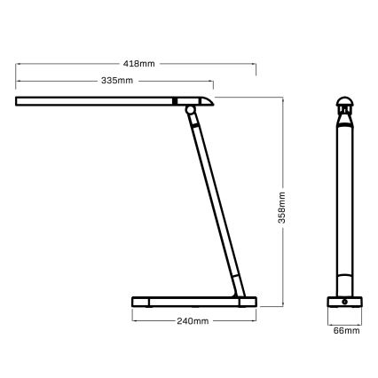 LED Stmívatelná dotyková stolní lampa MADERA LED/7W/230V USB bílá