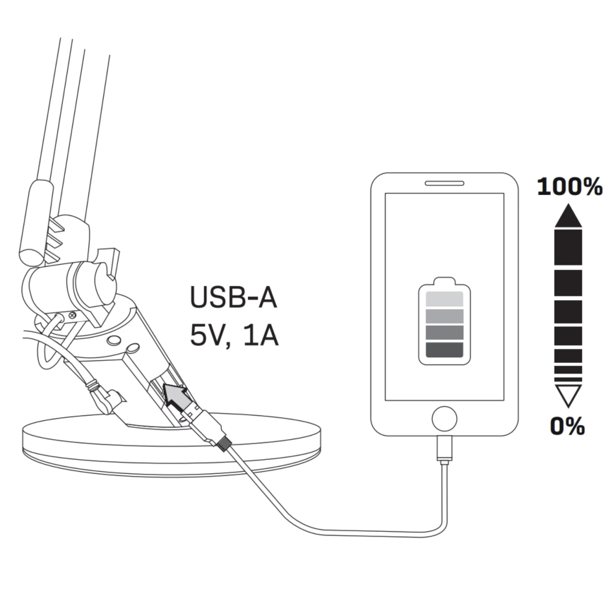 LED Stmívatelná dotyková stolní lampa OPTIMUM LED/7W/230V USB 3000/4000/6000K bílá