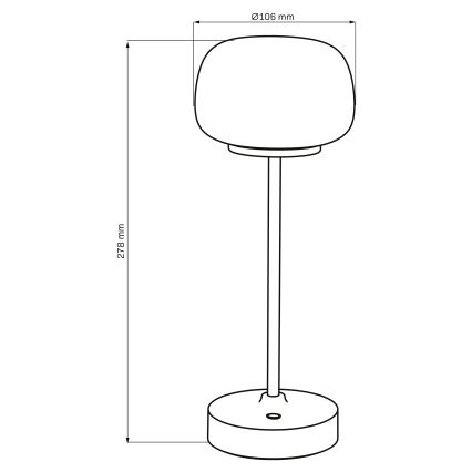 LED Stmívatelná dotyková stolní lampa RIMINI LED/2W/5V USB 2000 mAh černá/bílá