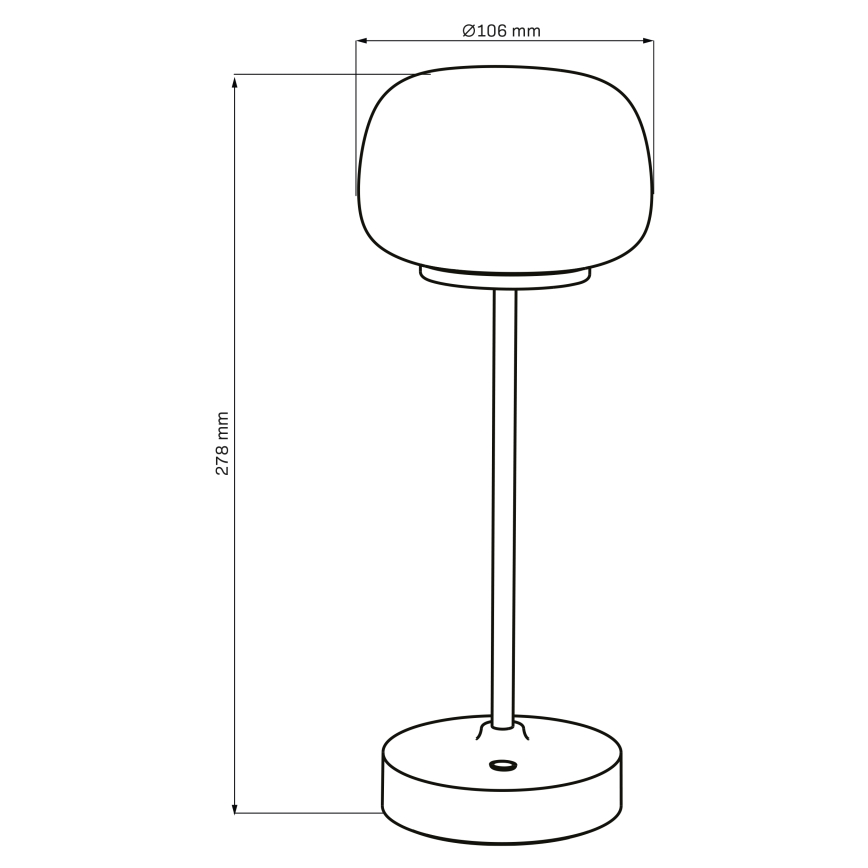 LED Stmívatelná dotyková stolní lampa RIMINI LED/2W/5V USB 2000 mAh černá/bílá