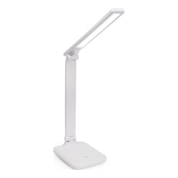 LED Stmívatelná dotyková stolní lampa s bezdrátovým nabíjením a USB portem REMUS LED/5W/230V bílá