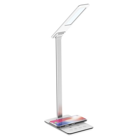 LED Stmívatelná dotyková stolní lampa s bezdrátovým nabíjením JOY LED/6W/230V + USB bílá