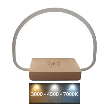 LED Stmívatelná dotyková stolní lampa s bezdrátovým nabíjením LED/10W/5V 3000/4500/7000K