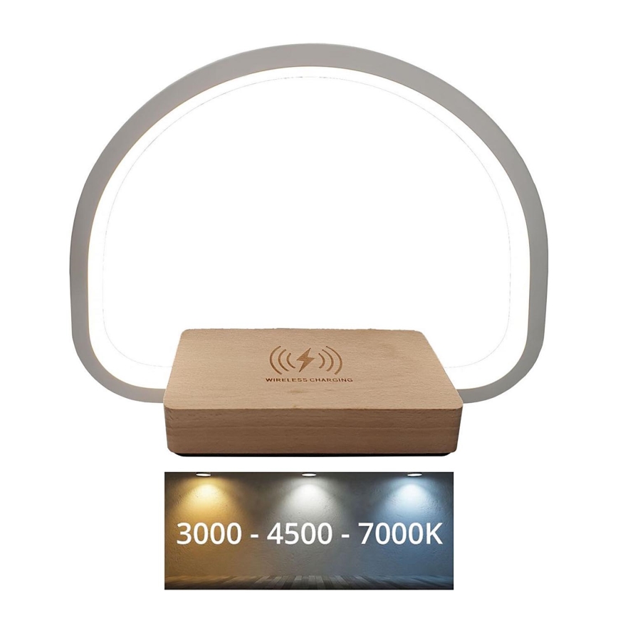 LED Stmívatelná dotyková stolní lampa s bezdrátovým nabíjením LED/10W/5V 3000/4500/7000K