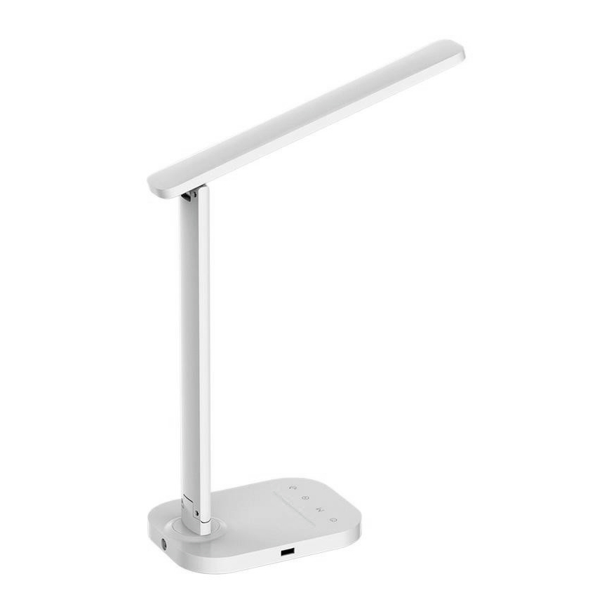 LED Stmívatelná dotyková stolní lampa s USB konektorem KIARA LED/7W/230V bílá