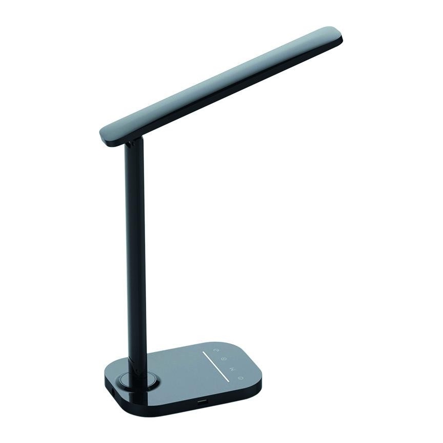LED Stmívatelná dotyková stolní lampa s USB konektorem KIARA LED/7W/230V černá