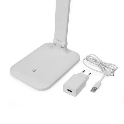 LED Stmívatelná dotyková stolní lampa s USB portem REMUS LED/5W/230V bílá