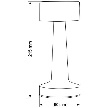 LED Stmívatelná dotyková stolní lampa SIMPLY LED/5V 2700/4000/6500K 800 mAh lesklý chrom