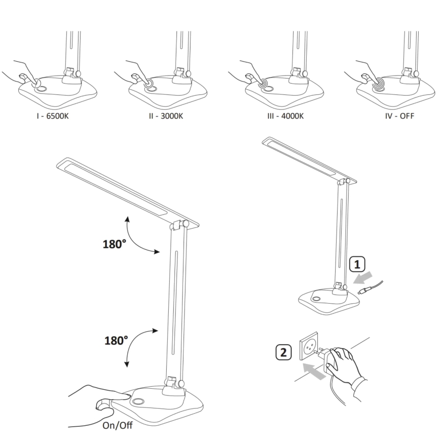 LED Stmívatelná dotyková stolní lampa TOLEDO LED/8W/230V 3000-6500K
