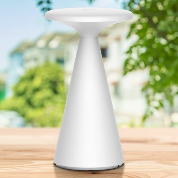 LED Stmívatelná dotyková venkovní stolní lampa PAROS LED/1,8W/5V USB 1800 mAh IP44 bílá