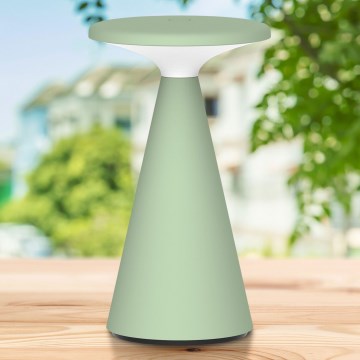 LED Stmívatelná dotyková venkovní stolní lampa PAROS LED/1,8W/5V USB 1800 mAh IP44 zelená