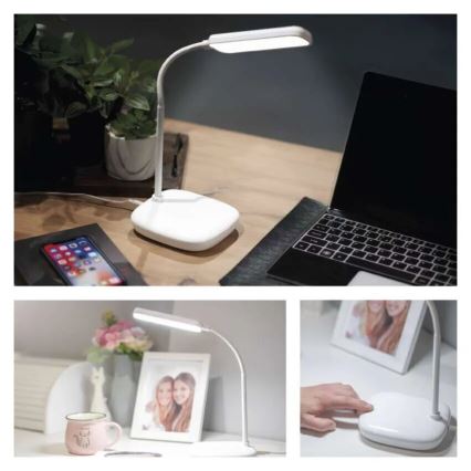 LED Stmívatelná flexibilní stolní lampa LED/12W/230V 3000K/4000K/6500K bílá