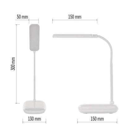 LED Stmívatelná flexibilní stolní lampa LED/12W/230V 3000K/4000K/6500K bílá