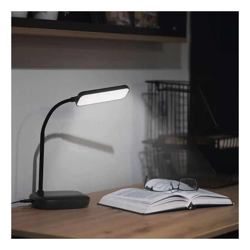 LED Stmívatelná flexibilní stolní lampa LED/12W/230V 3000K/4000K/6500K černá
