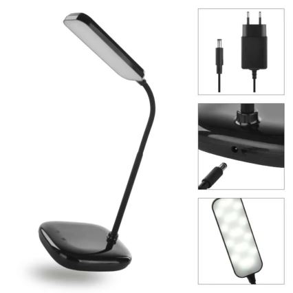LED Stmívatelná flexibilní stolní lampa LED/12W/230V 3000K/4000K/6500K černá