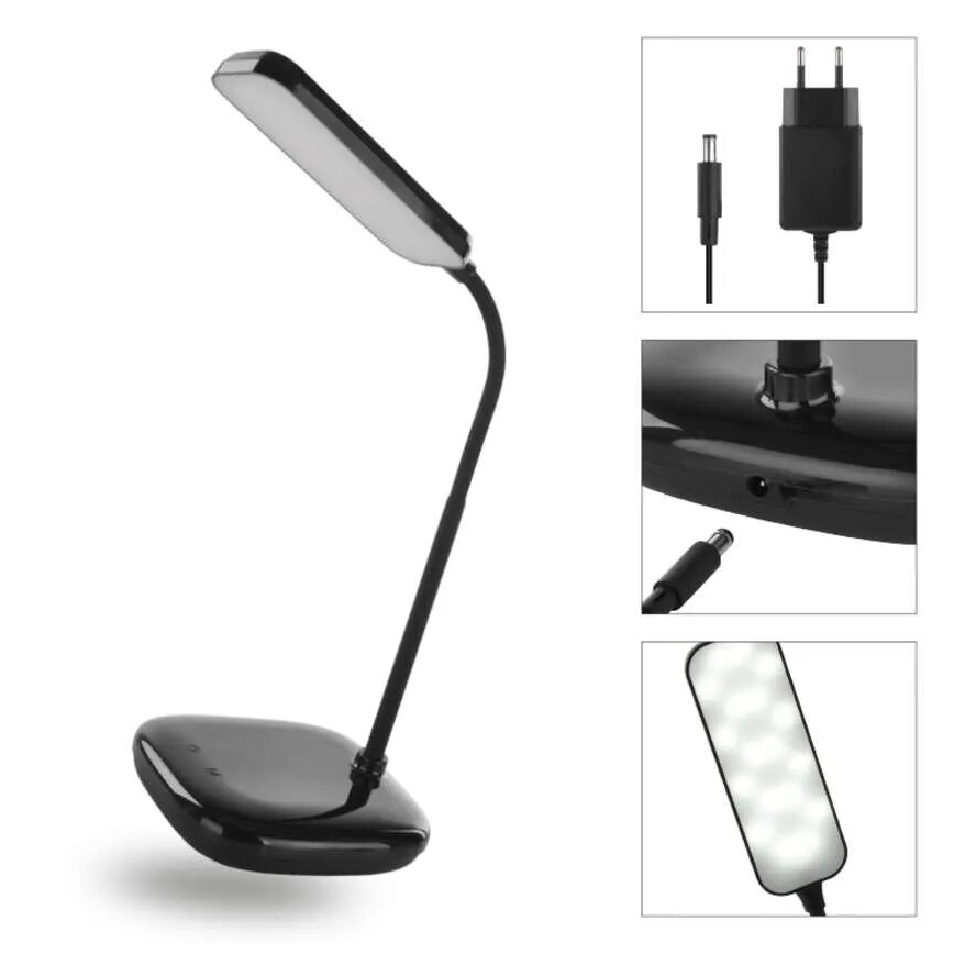 LED Stmívatelná flexibilní stolní lampa LED/12W/230V 3000K/4000K/6500K černá