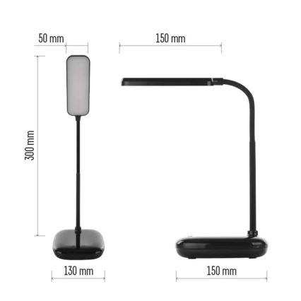 LED Stmívatelná flexibilní stolní lampa LED/12W/230V 3000K/4000K/6500K černá