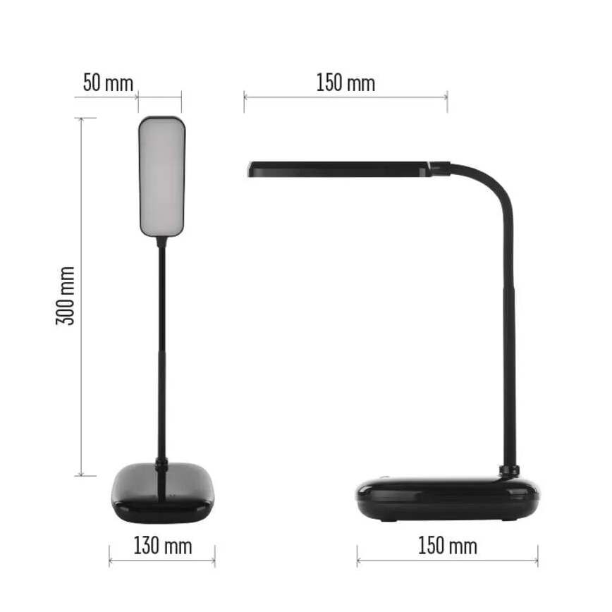 LED Stmívatelná flexibilní stolní lampa LED/12W/230V 3000K/4000K/6500K černá