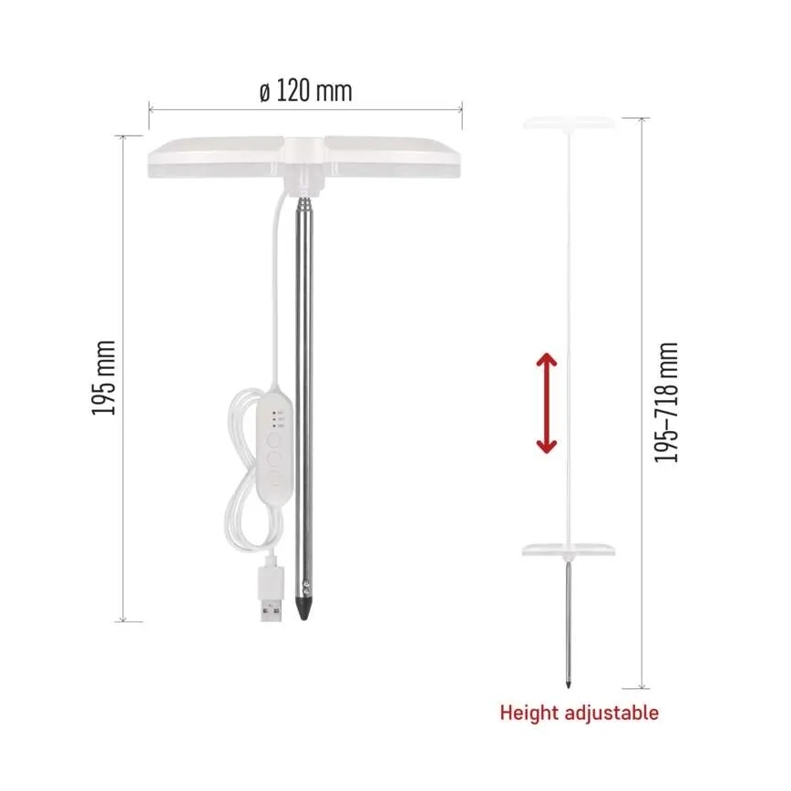 LED Stmívatelná interiérová lampa pro pěstování rostlin GROW LED/8W/5V