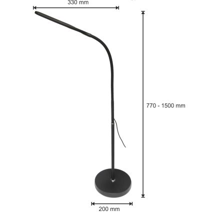 LED Stmívatelná lampa 3v1 LED/10W/230V 3000/4000/6000K CRI 90 černá