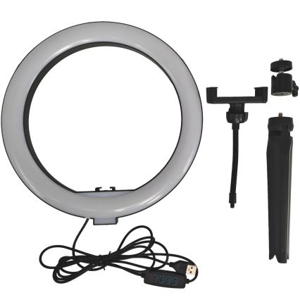 LED Stmívatelná lampa se stativem a držákem pro vlogování LED/10W/5V 2700-6500K