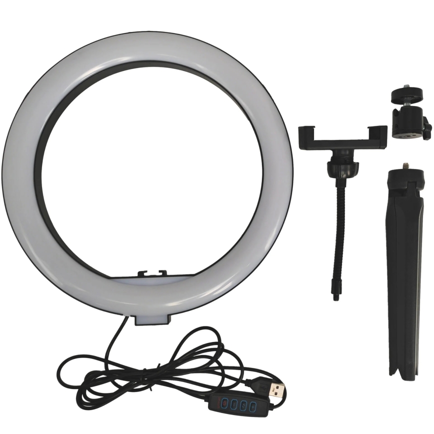 LED Stmívatelná lampa se stativem a držákem pro vlogování LED/10W/5V 2700-6500K