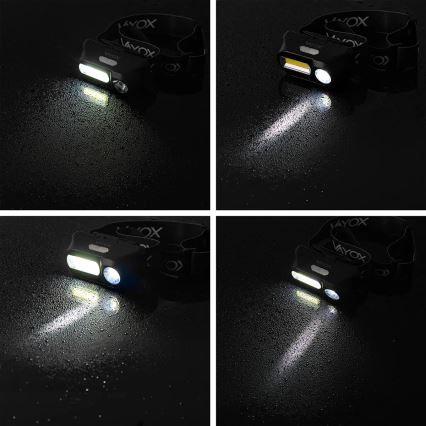 LED Stmívatelná nabíjecí čelovka 2xLED/5V IPX4 250 lm 2000 mAh