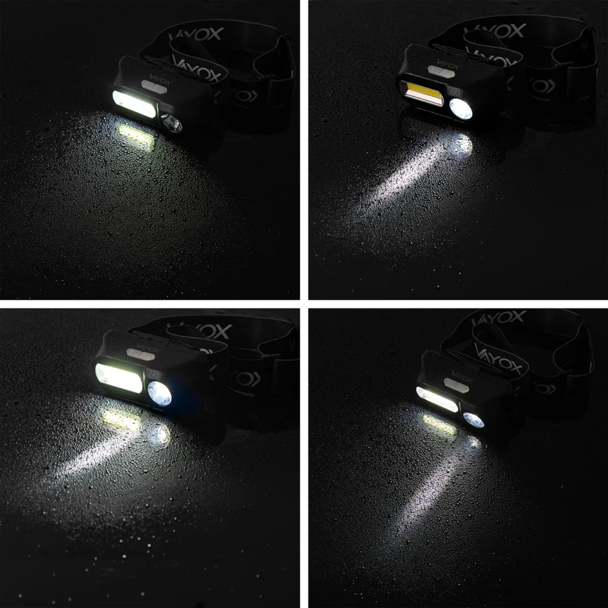 LED Stmívatelná nabíjecí čelovka 2xLED/5V IPX4 250 lm 2000 mAh