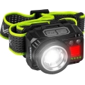 LED Stmívatelná nabíjecí čelovka se senzorem a červeným světlem LED/6W/5V/3xAAA IP66 500 lm 1200 mAh