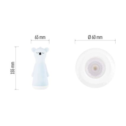 LED Stmívatelná nabíjecí dětská svítilna s nočním světlem 2v1 LED/3,7V 1200 mAh