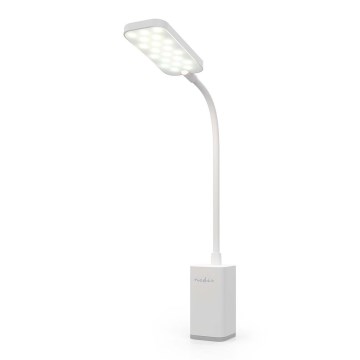 LED Stmívatelná nabíjecí dotyková flexibilní stolní lampa s klipem LED/5W/1200 mAh bílá